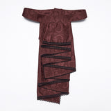 Balor Men's Gothic Jacquard Ruffle Shirt in Red