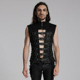 Ahriman Punk Mesh Multi-Buckle Harness Vest Men's