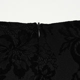Hellebore Women's Gothic Skirt with Lace Fabric in Black