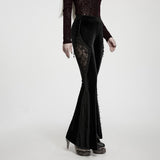 Stygian Gothic Lace and Velvet Flared Trousers