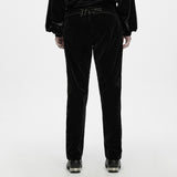Locket Men's Gothic Embroidered Velvet Pants in Black