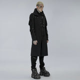 Erebor Gothic Wool Harness Buckle Black Coat Men's