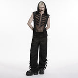 Metzengerstein Men's Punk Wide Leg Trousers in Black
