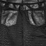 Hermit Men's Punk Faux Leather Overskirt in Black