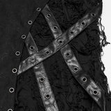 Ulthar Women's Gothic Skirt with Lacing Detail in Black