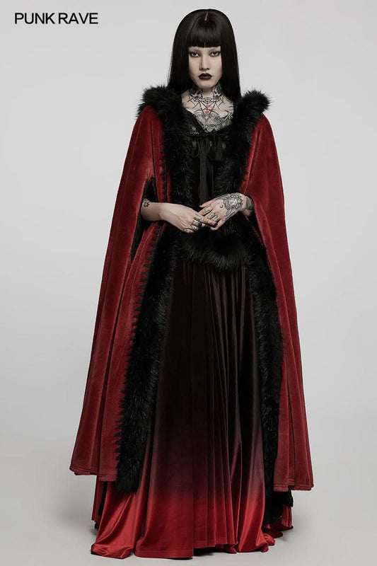 Siberia Fur Cloak (Red) - PunkRave