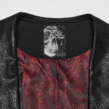 Moroi Men's Gothic Ritual Tale Pointed Hem Waistcoat in Black