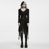 Simulacrum Women's Punk Hooded Asymmetrical Dress in Black