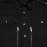 Carmilla Men's Gothic Shirt with Studded Shoulders in Black