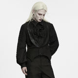 Moroi Men's Gothic Ritual Tale Pointed Hem Waistcoat in Black