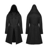 Hollow Crown Men's Gothic Cyberpunk coat in Black