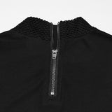 Aubergine Men's Punk Personality T-shirt in Black