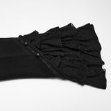 Rood Men's Gothic Ruffled Dandy Jacket in Black
