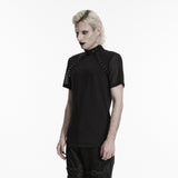 Fleurs du Mal Men's Gothic Top with Mesh Sleeves in Black