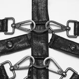 Sabbat Women's Punk Faux Leather Chest Harness in Black