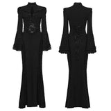 Night Owl Women's Gothic Long Dress in Black