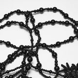 Salammbô Women's Gothic Beaded Priestess Masquerade Mask in Black
