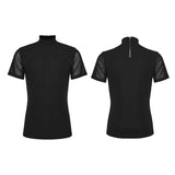 Fleurs du Mal Men's Gothic Top with Mesh Sleeves in Black