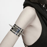 Snakeroot Women's Punk Studded Arm Cuff in Silver