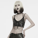 Nixie Women's Gothic Midnight Cross Layered Body Chain in Tarnished Bronze