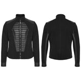Interloper Gothic PU Faux Leather Panel Jacket Men's