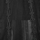 Tartarus Women's Gothic Strapless Embroidered Dress in Black