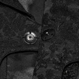 Nox Aeterna Men's Gothic Buckle Brocade Waistcoat in Black