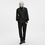 Moreau Men's Gothic Brocade Waistcoat Vest in Black