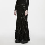 Ulthar Women's Gothic Skirt with Lacing Detail in Black