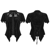 Crimson Elegy Women's Gothic Lace Top  in Black
