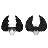 Carmilla Women's Gothic Crown with Feather Wings in Black