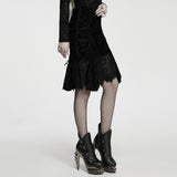 Hellebore Women's Gothic Skirt with Lace Fabric in Black