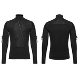 Rossetti Men's Gothic Lace-Up Zipped Top in Black