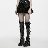 Foxglove Women's Gothic Skirt with Patent Faux Leather in Black