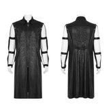 Pallor Gothic Distressed Faux Leather Harness Sleeve Jacket Men's