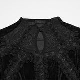 Crimson Elegy Women's Gothic Lace Top  in Black