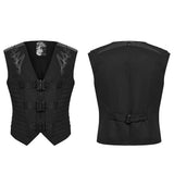 Manes Men's Punk Cyber Armor Vest in Black