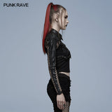 Ossuarium Gothic Mesh and Faux Leather Jacket