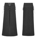 Fenrir Men's Gothic Vampire Brocade Skirt in Black