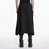 Lilith Men's Gothic Skirt with Chain in Black