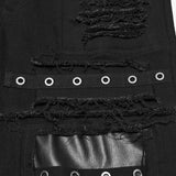 Dusky Men's Punk Decadent Techwear Pants in Black