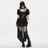 Salammbô Women's Gothic Beaded Priestess Masquerade Mask in Black