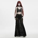 Nixie Women's Gothic Midnight Cross Layered Body Chain in Tarnished Bronze