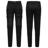 Dusky Men's Punk Decadent Techwear Pants in Black