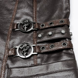 Desolate Gothic Faux Leather Waistcoat Men's