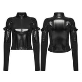 Liminal Gothic Faux Leather Zipped Top