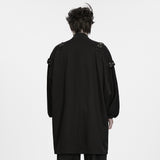 Raven Masque Men's Gothic Knit coat with Metal D-Rings in Black
