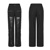 Arcas Gothic Distressed Denim Black Pants Men's