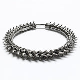 Angitia Gothic Vertebrae Bone Silver Choker Necklace Men's