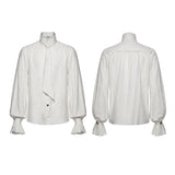 Penumbra Men's Gothic Shirt with Ruffled Collar in Black